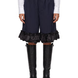 Shorts con ruches in blu 