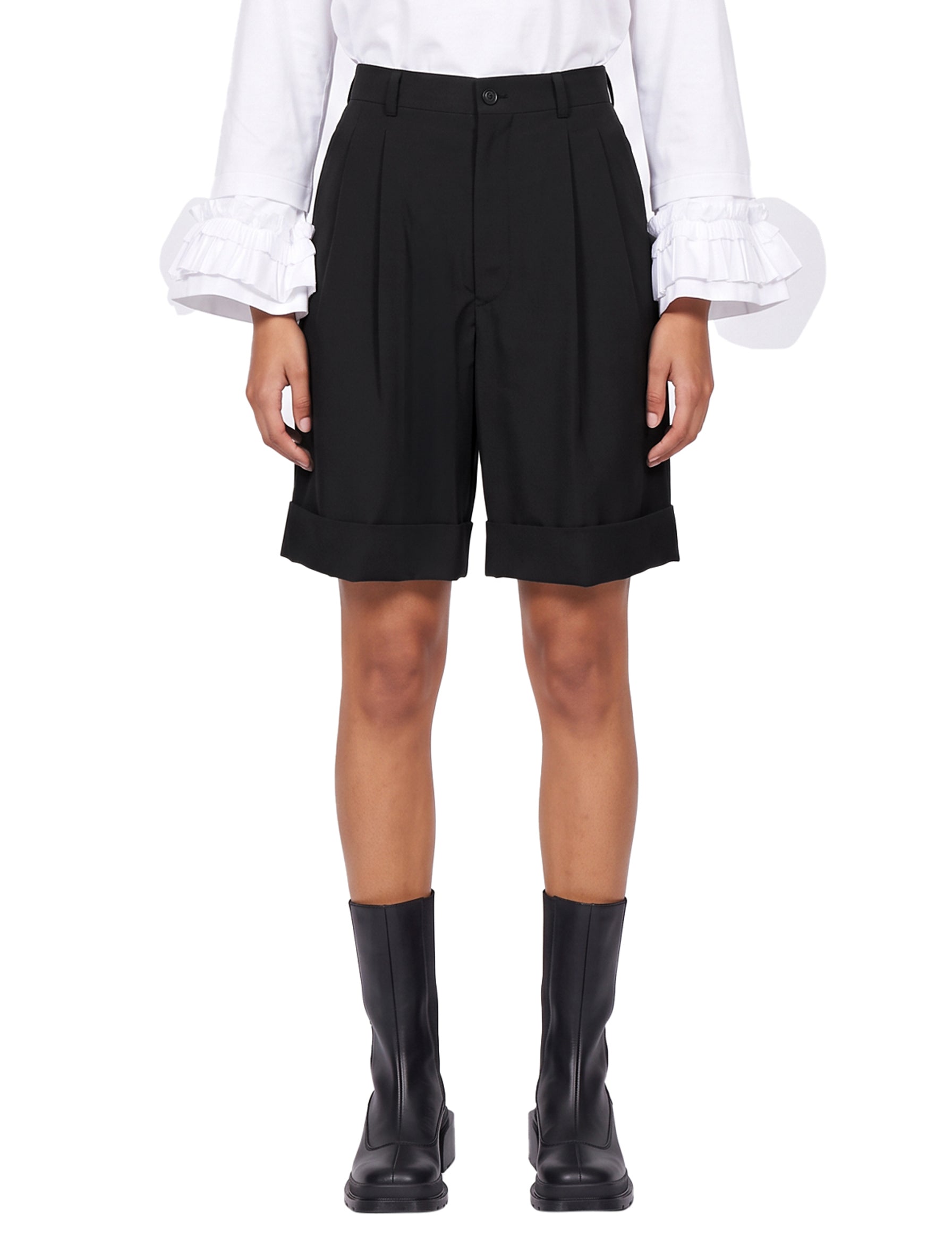 Shorts a vita alta in nero 