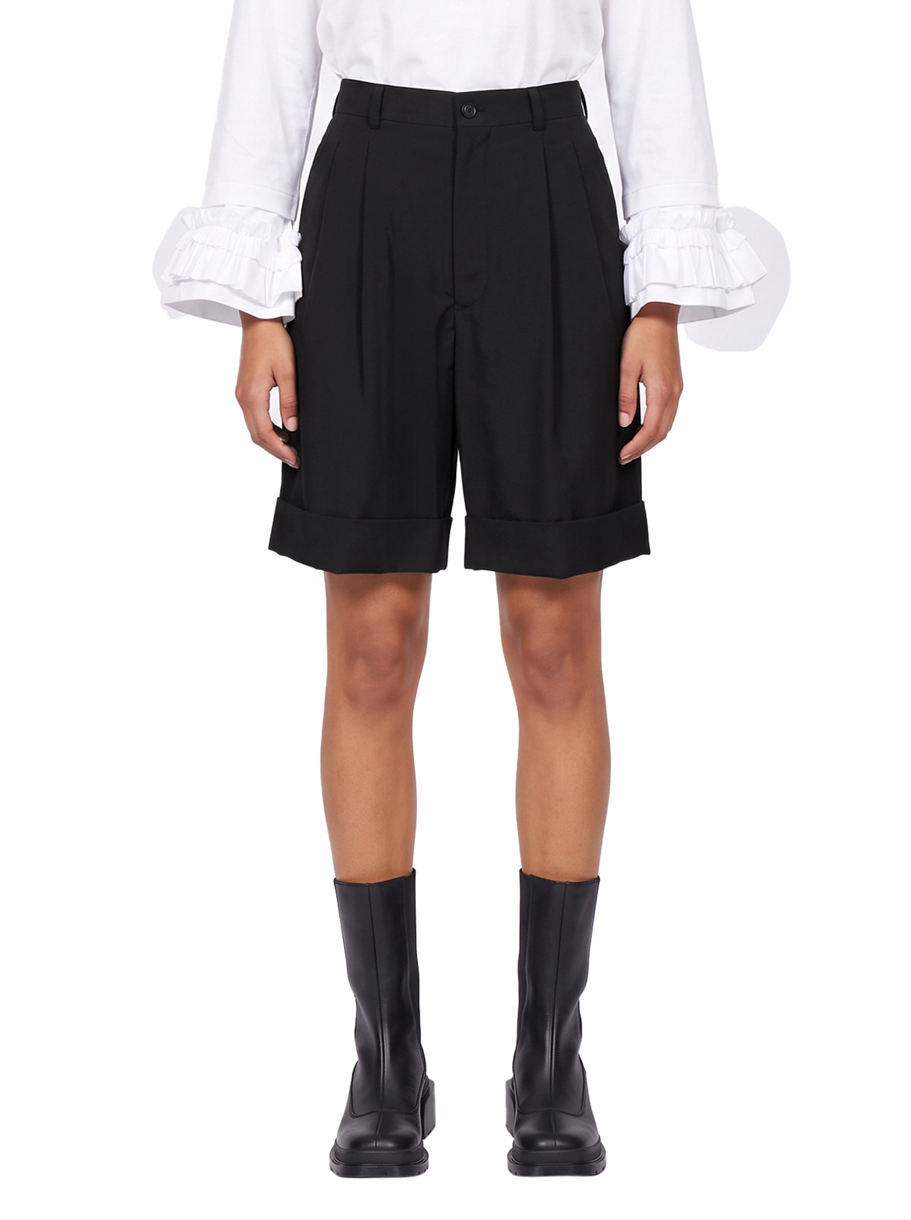 Shorts a vita alta in nero 