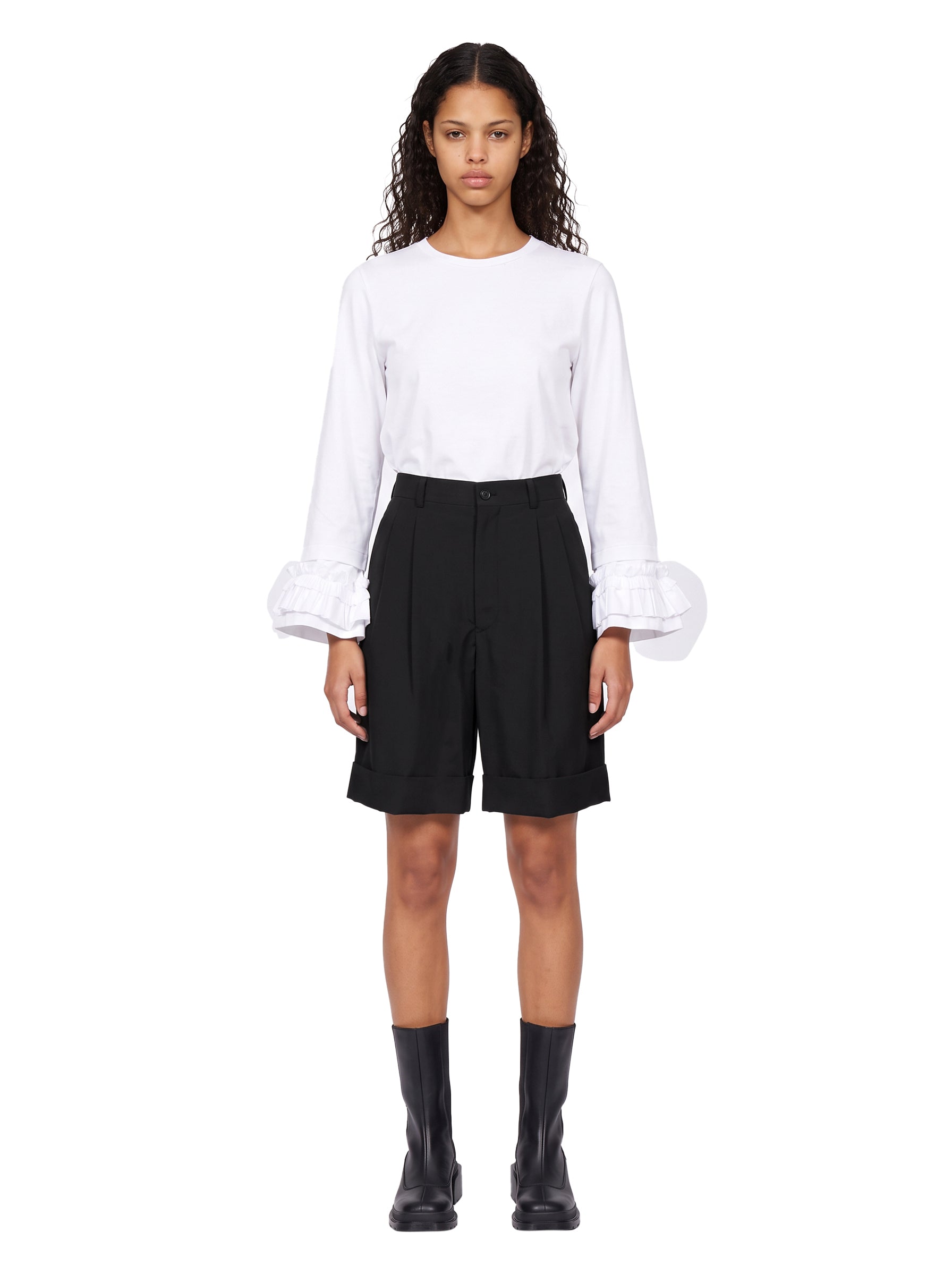Shorts a vita alta in nero 