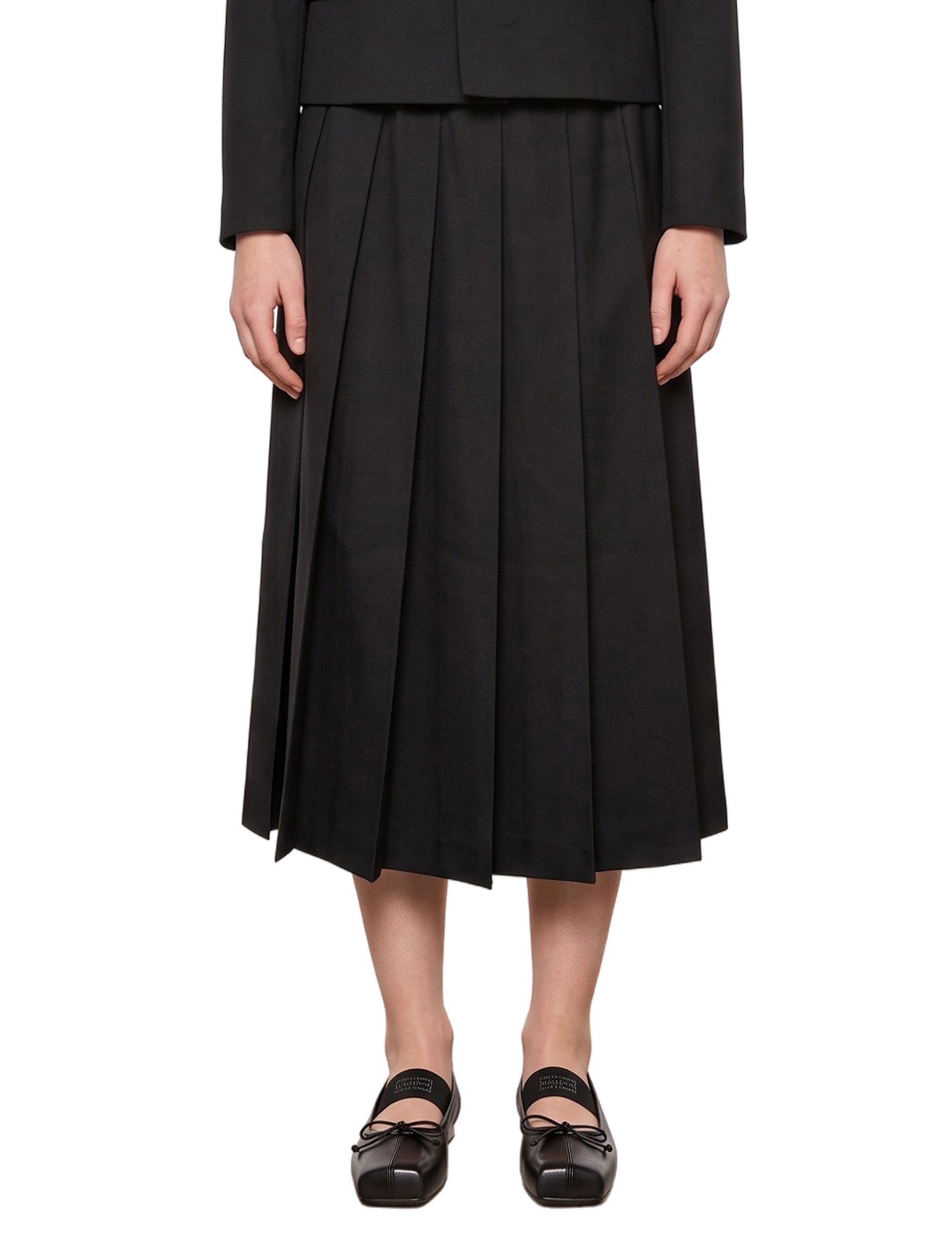 Gonna a pieghe in nero 