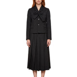 Gonna a pieghe in nero 