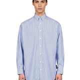 Camicia classica con colletto in azzurro 