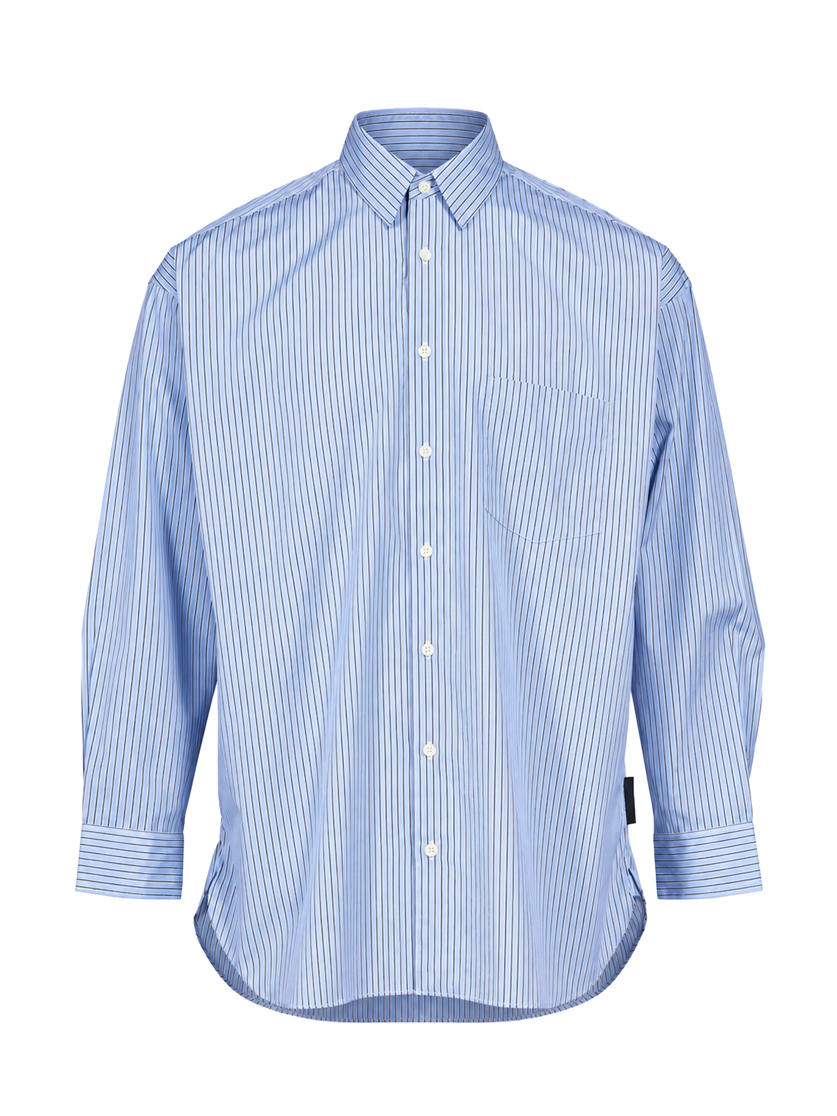 Camicia classica con colletto in azzurro 