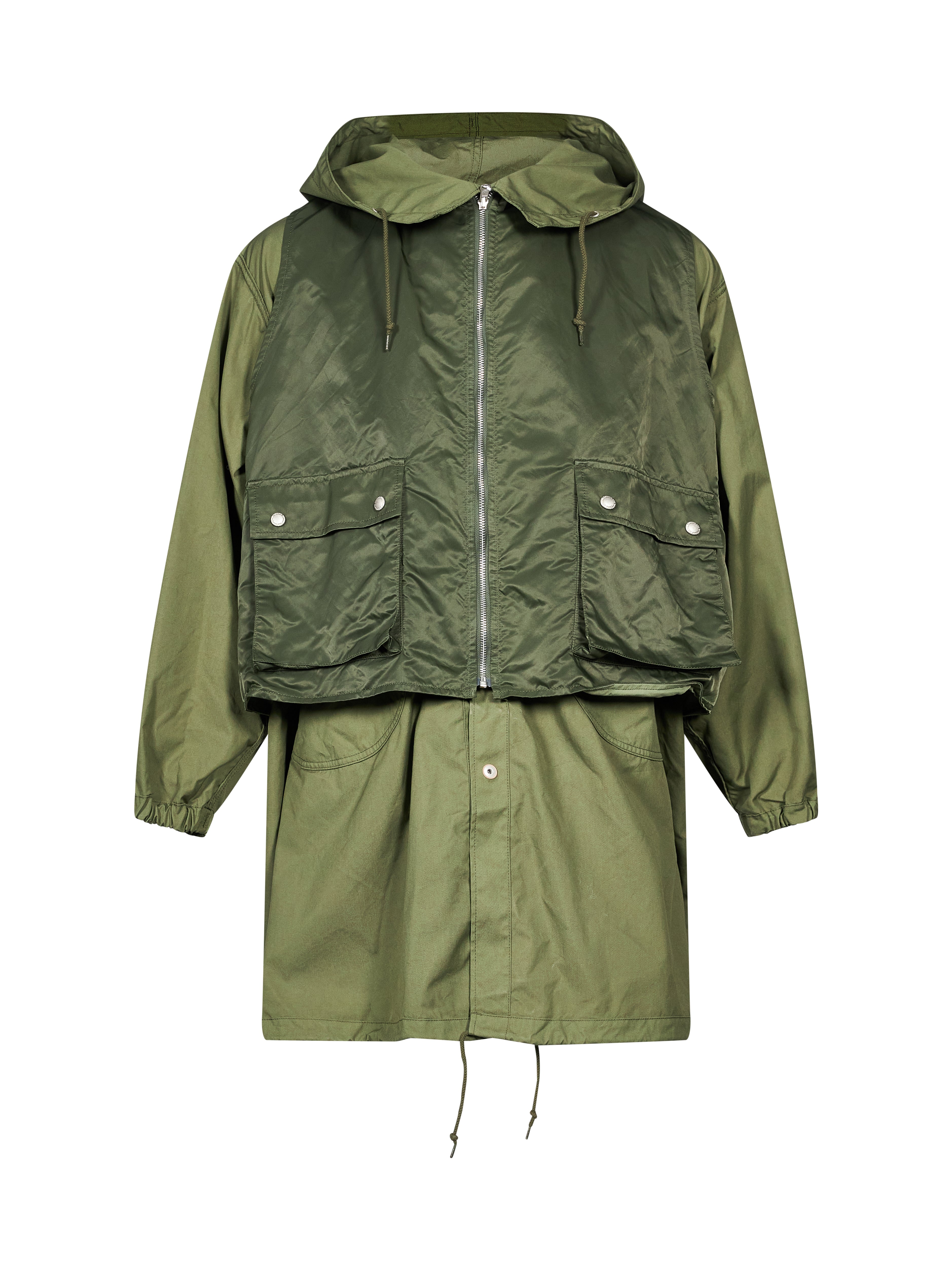 Parka a strati in verde 