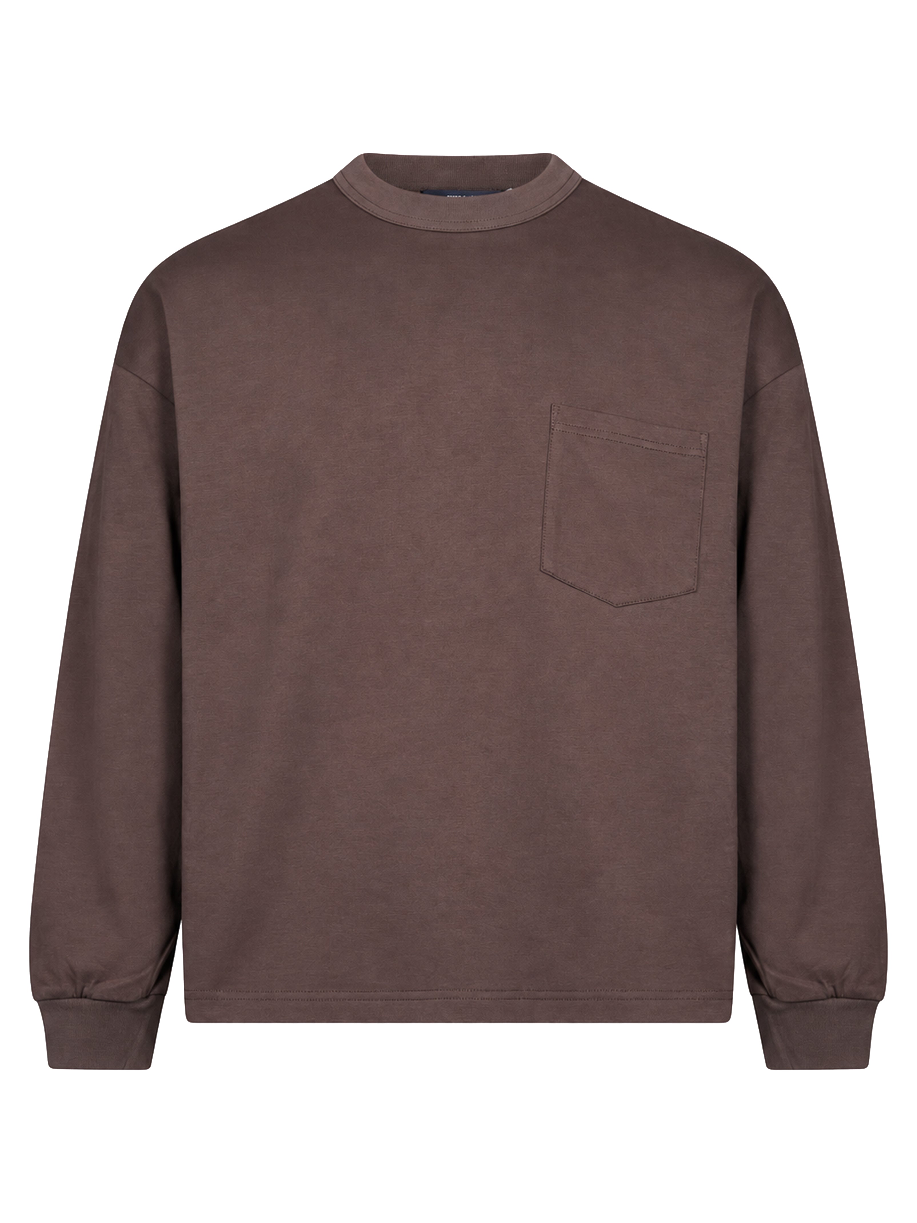 T-shirt a maniche lunghe in marrone 