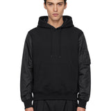 Felpa Military Pullover in nero 
