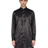 Camicia lunga in satin nero 