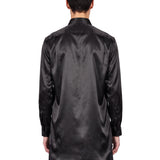 Camicia lunga in satin nero 