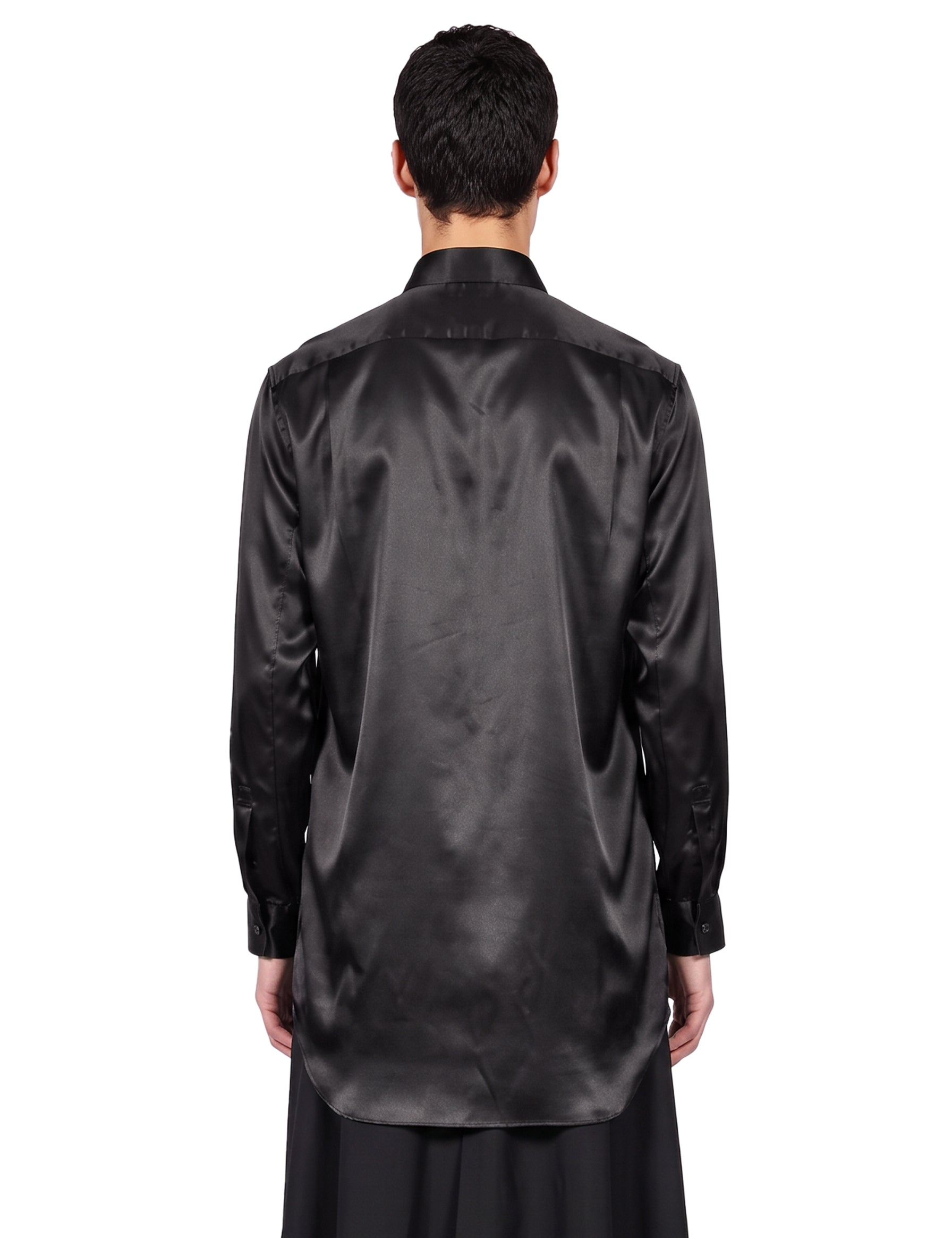 Camicia lunga in satin nero 