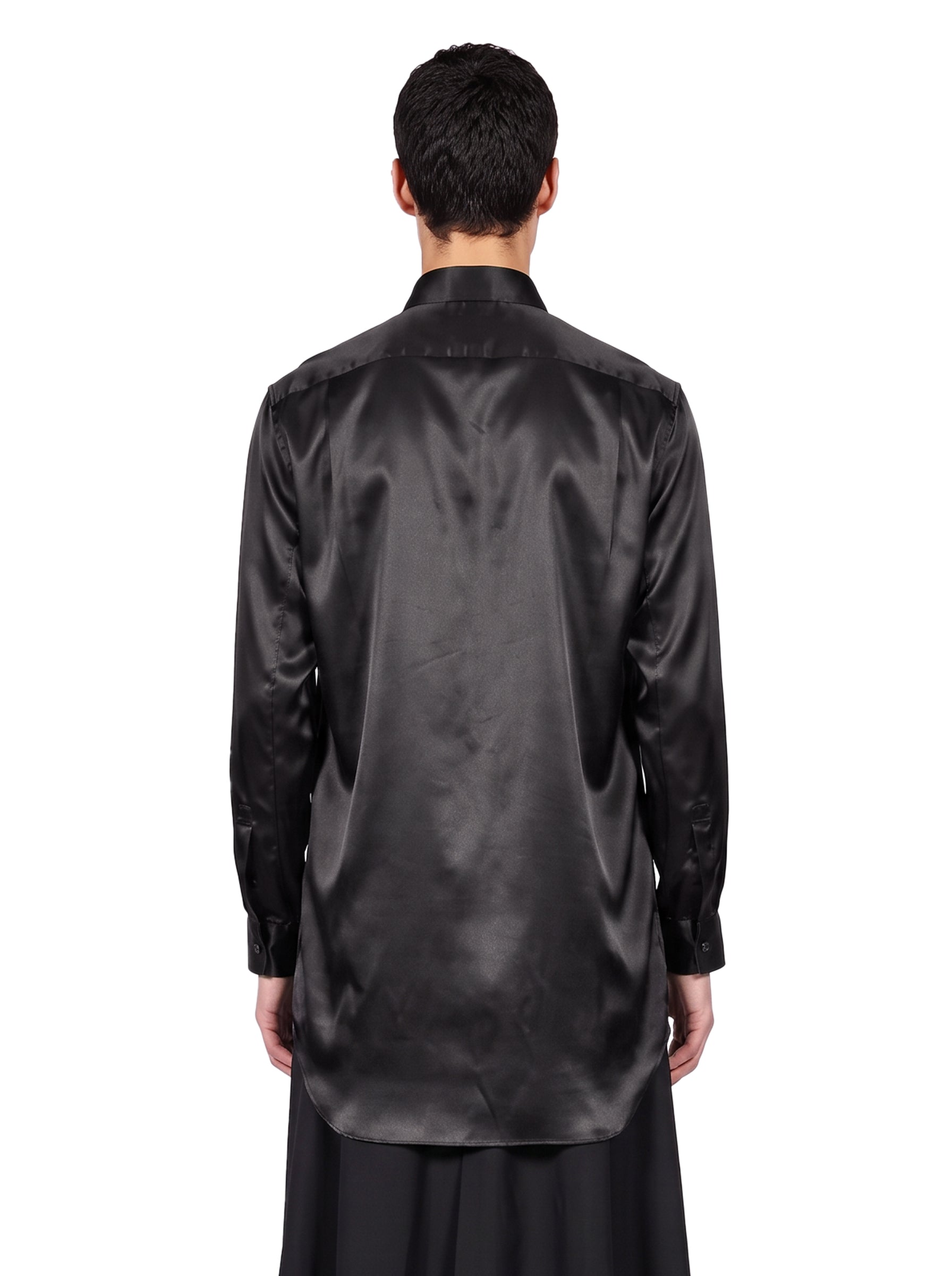 Camicia lunga in satin nero 