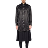 Camicia lunga in satin nero 