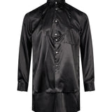 Camicia lunga in satin nero 