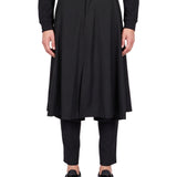 Pantaloni con gonna sovrapposta in nero 