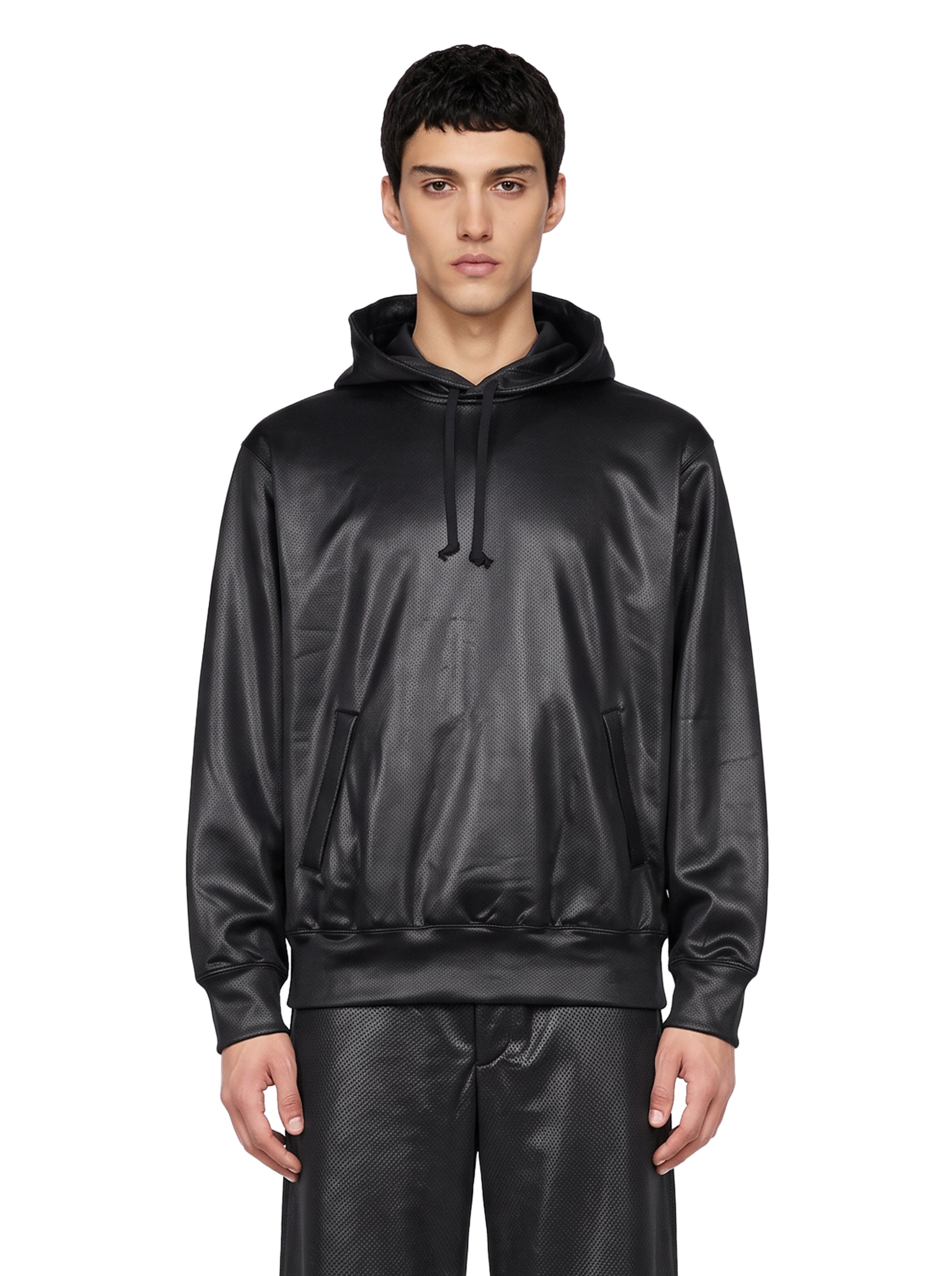 Felpa in satin nero 