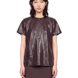 Top in vinile bordeaux 