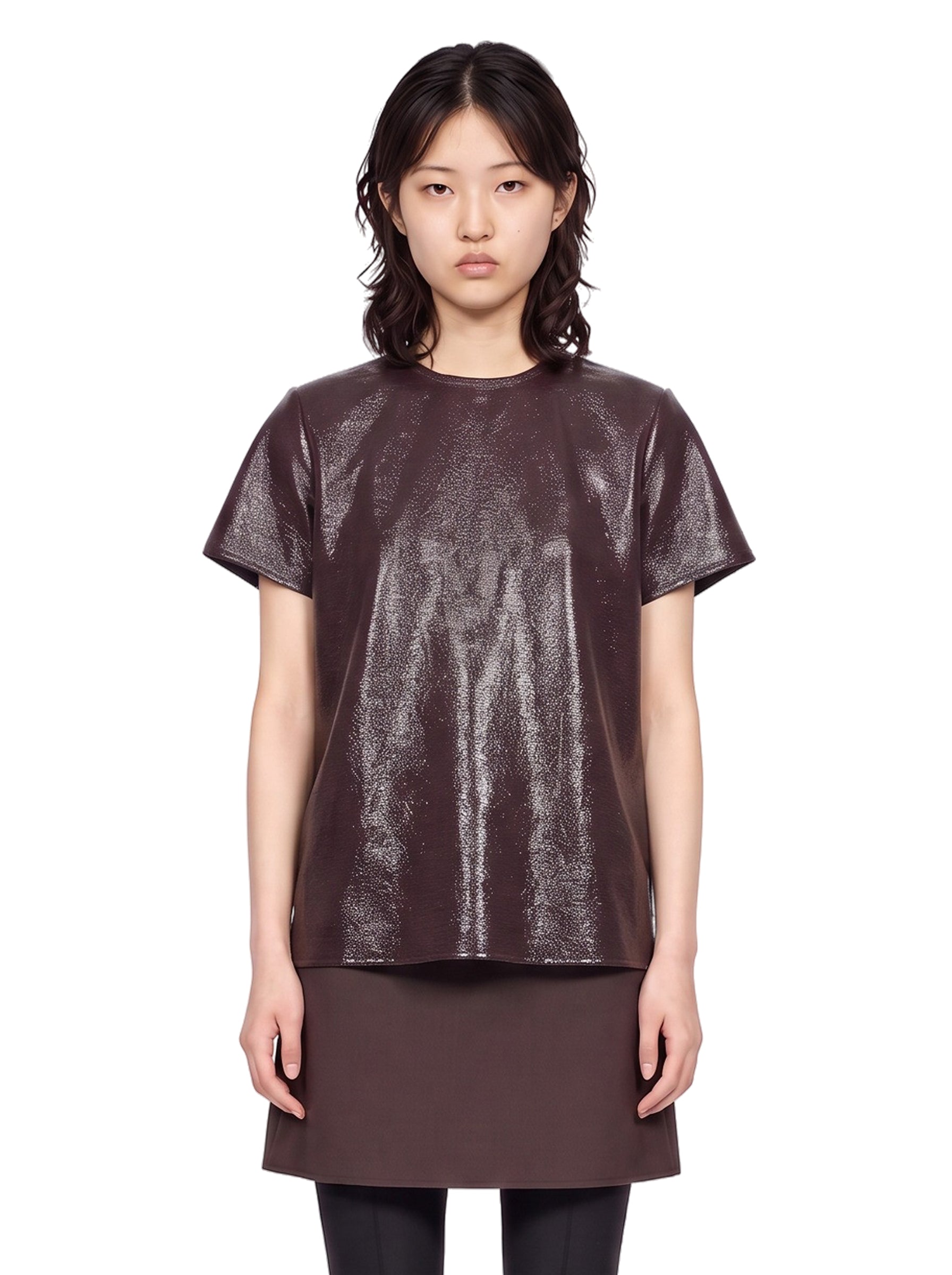 Top in vinile bordeaux 
