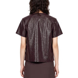 Top in vinile bordeaux 