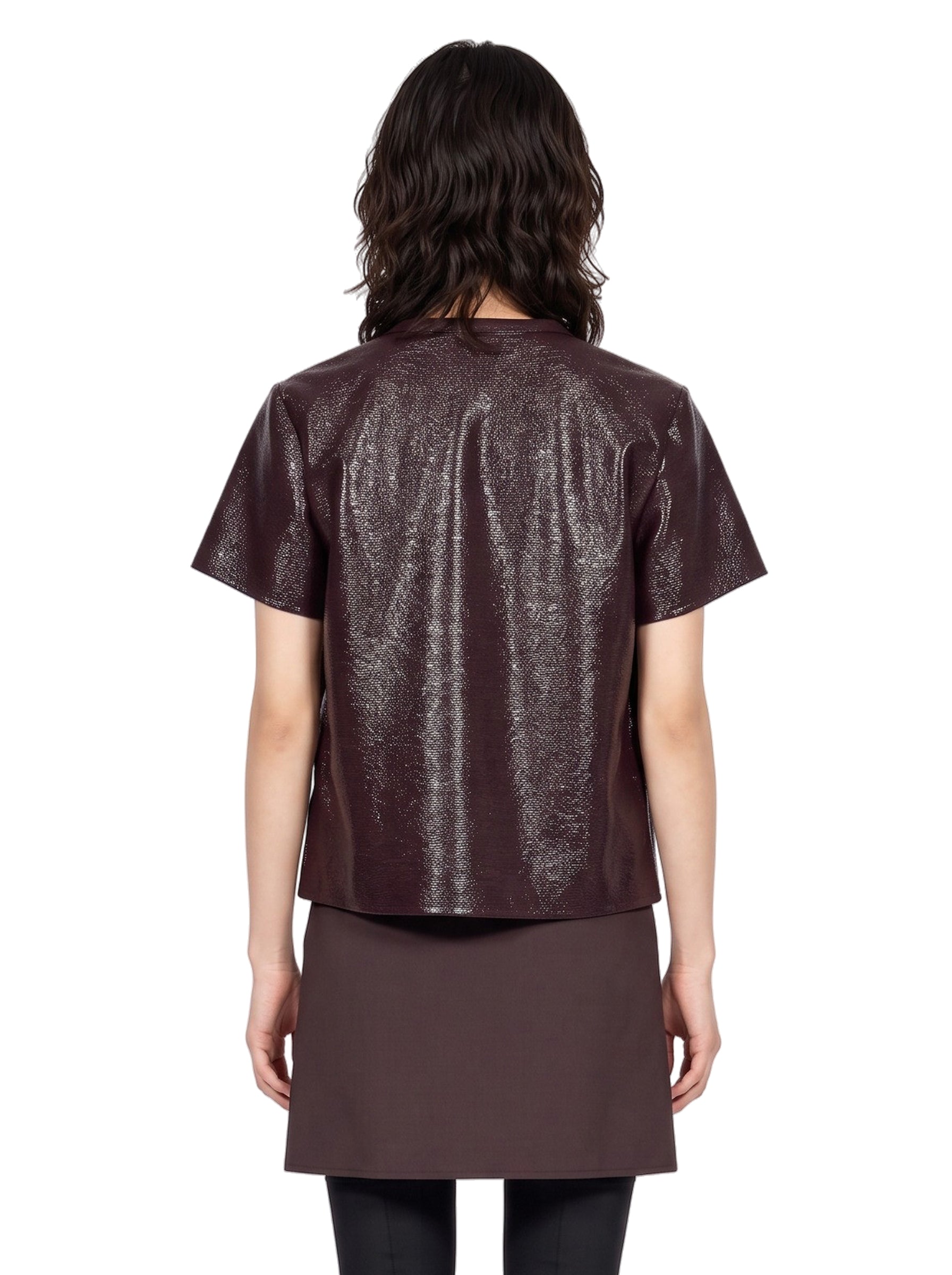 Top in vinile bordeaux 