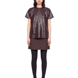Top in vinile bordeaux 