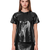 Top in vinile nero 