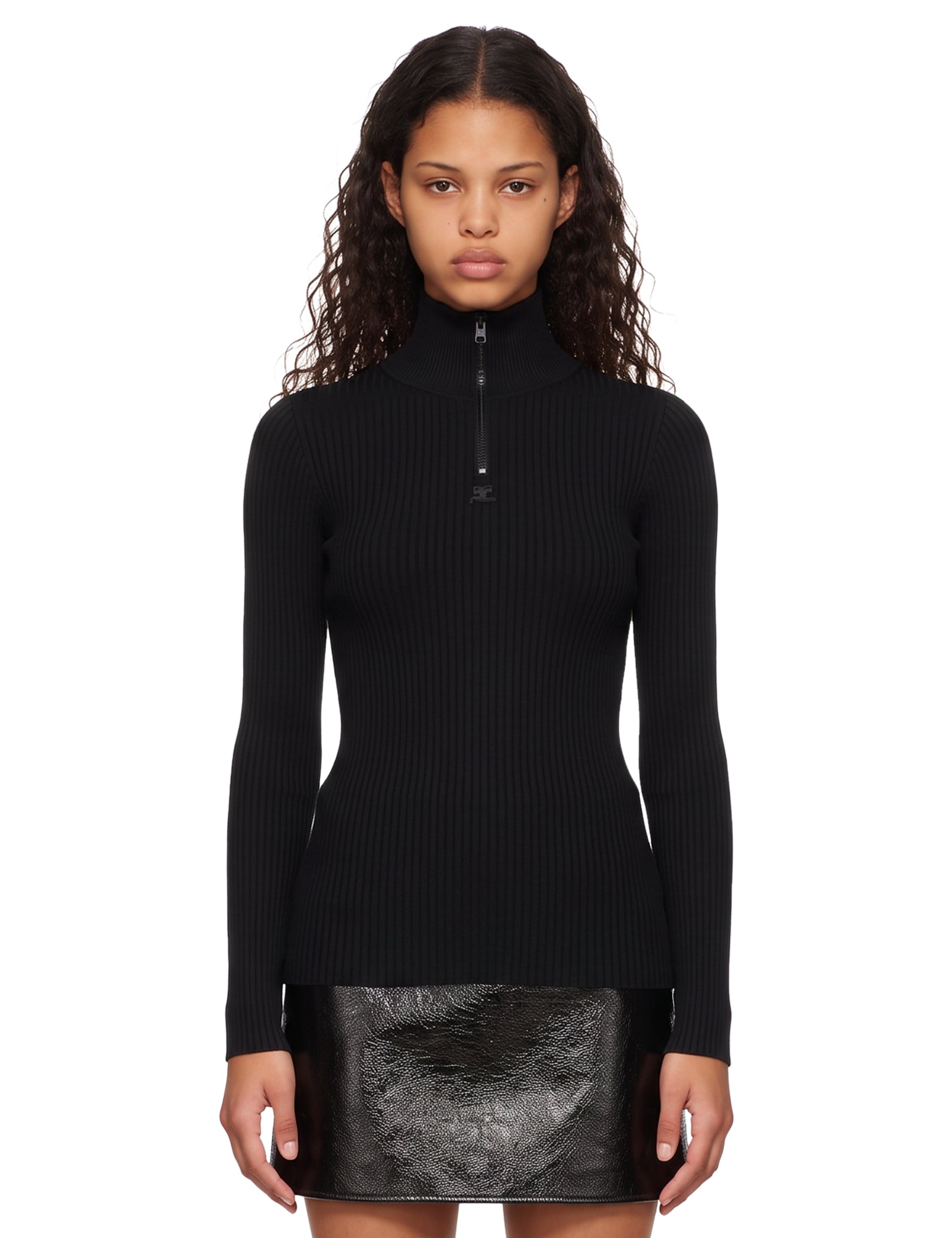 Maglia con zip in nero 