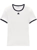T-shirt con bordo a contrasto in bianco