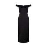 Abiti midi con scollo a barca in nero 