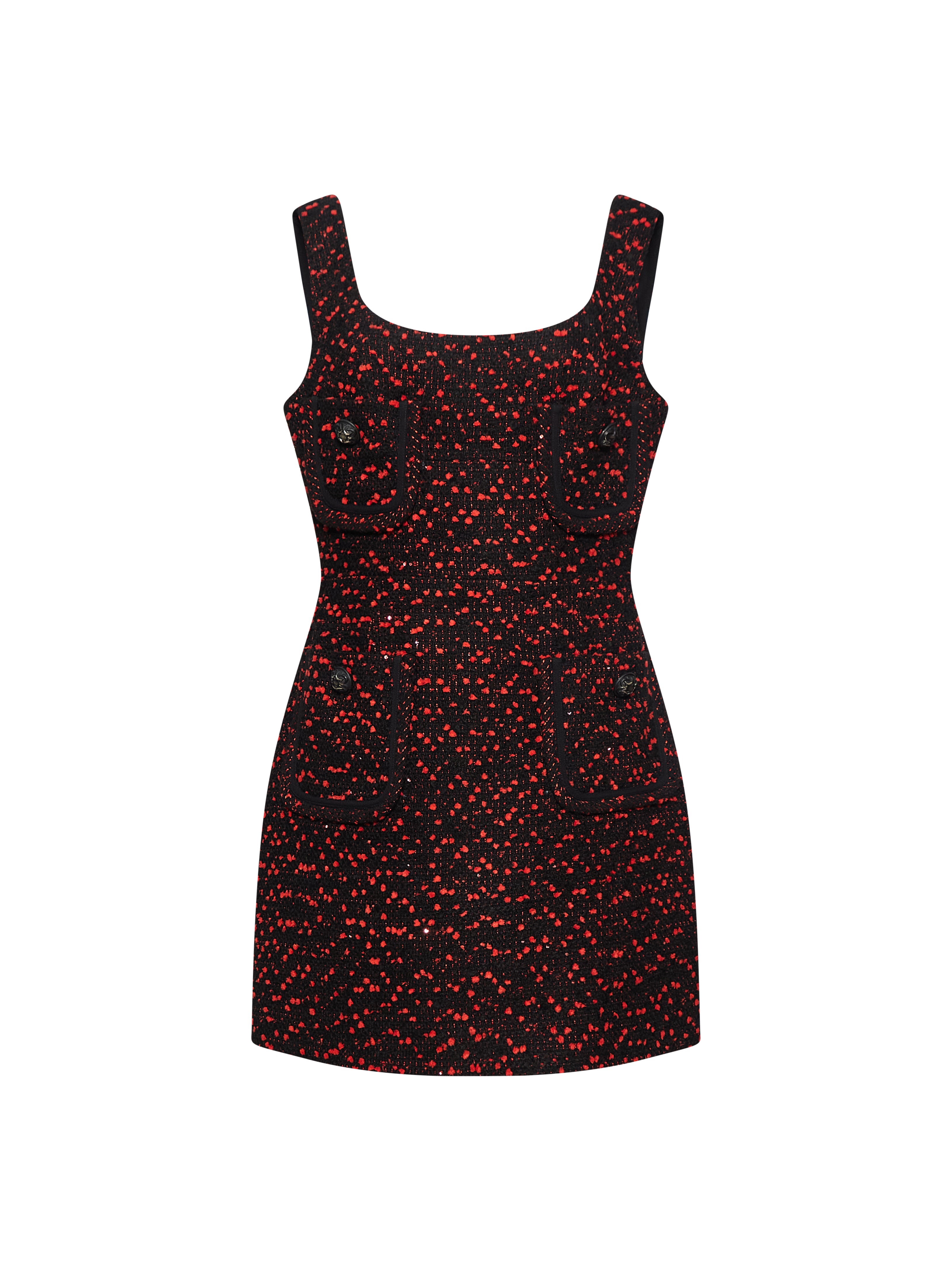 Abito corto tweed in nero 