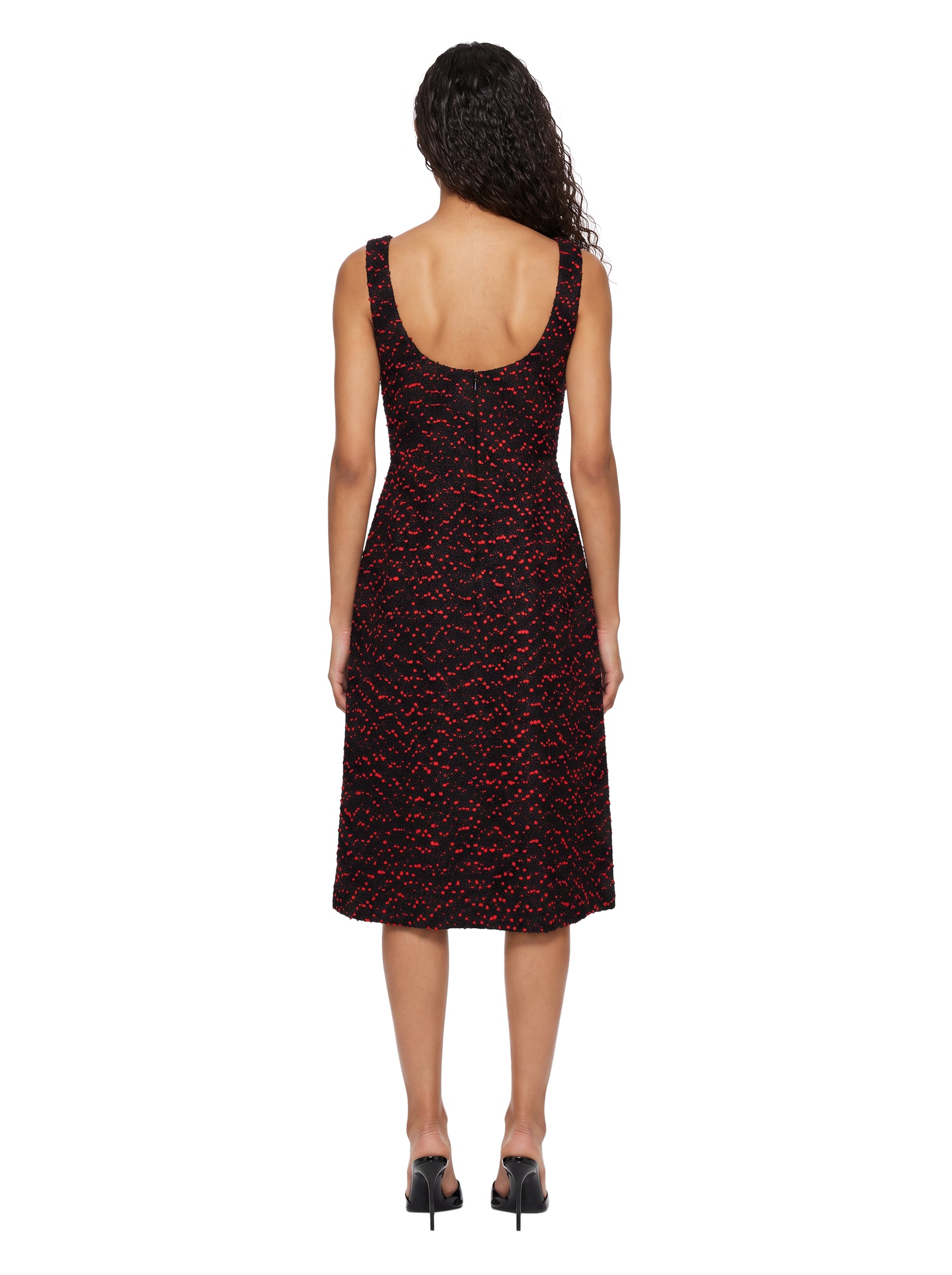 Abito midi tweed nero 