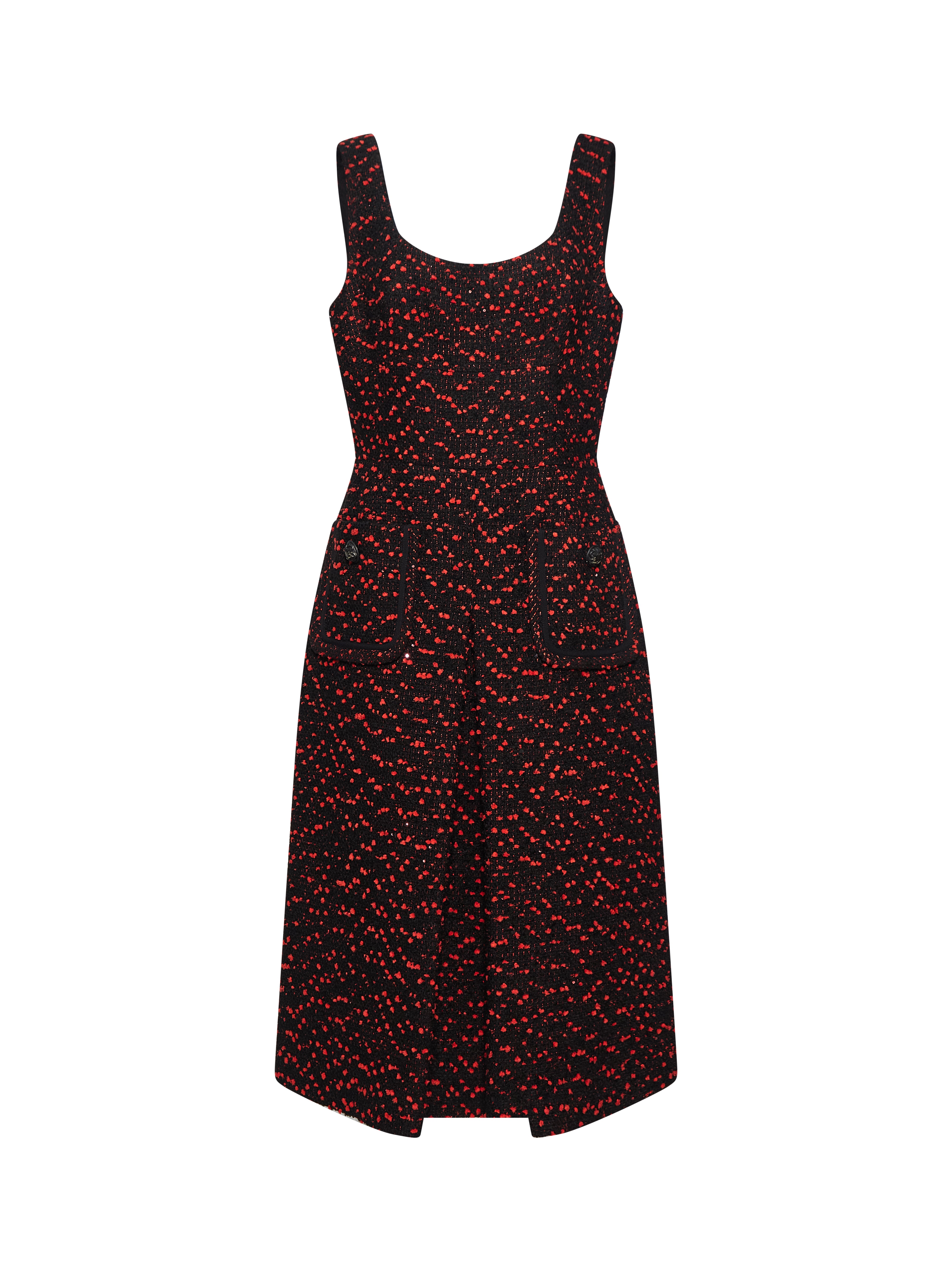 Abito midi tweed nero 