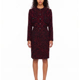 Gonna midi in tweed nero 