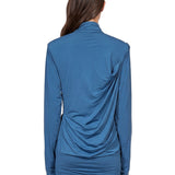 Abito mini drappeggiato in azzurro 