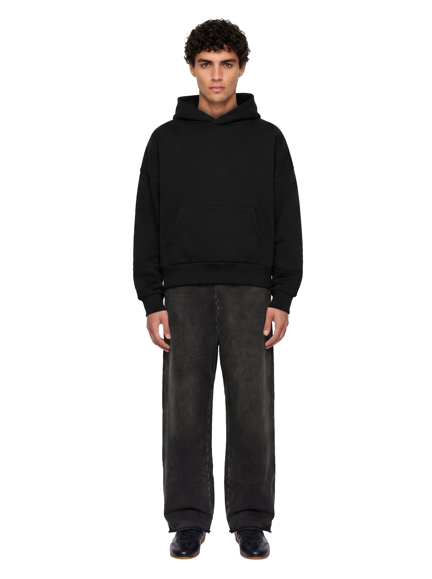 Felpa con cappuccio Heavy Hood in nero 