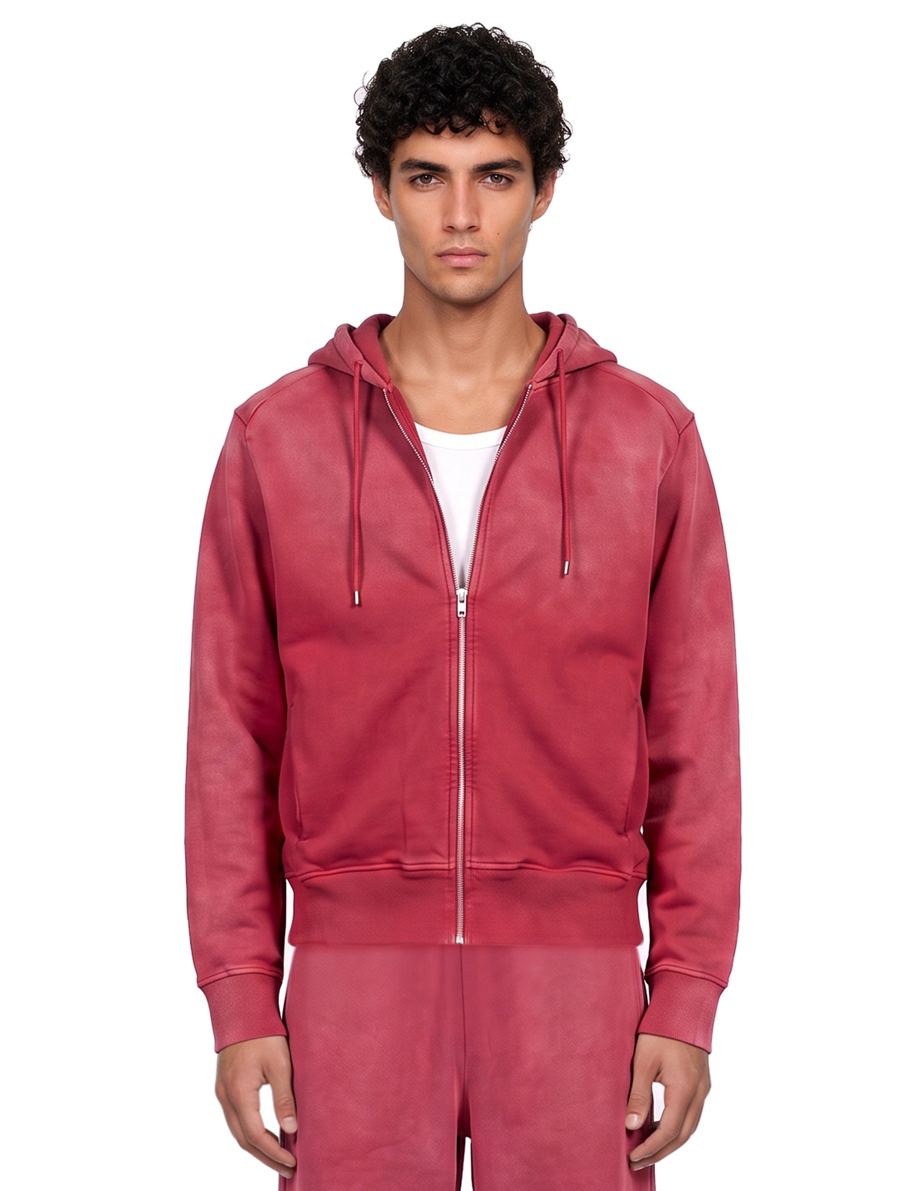 Felpa con cappuccio in rosso 