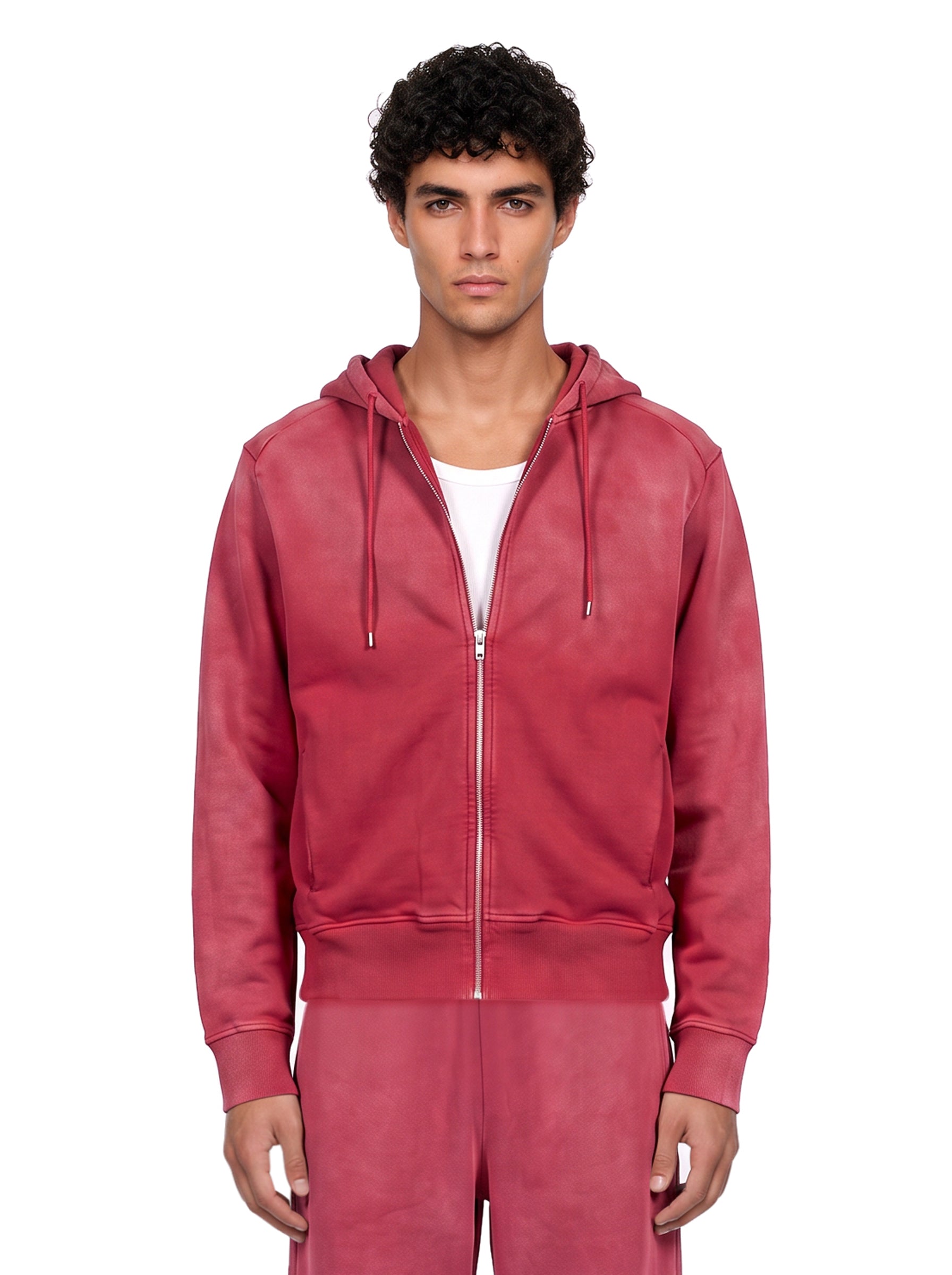 Felpa con cappuccio in rosso 