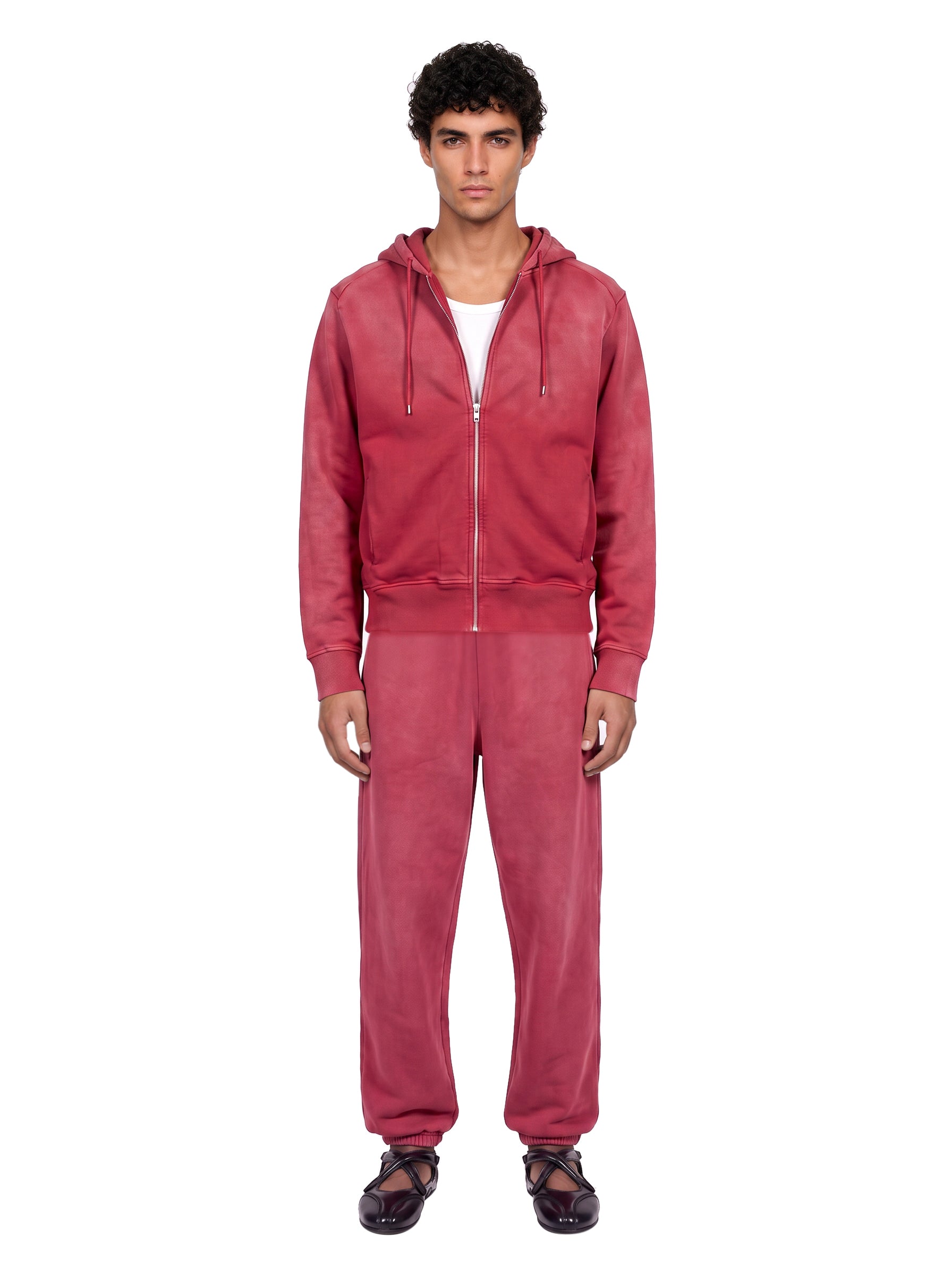 Felpa con cappuccio in rosso 