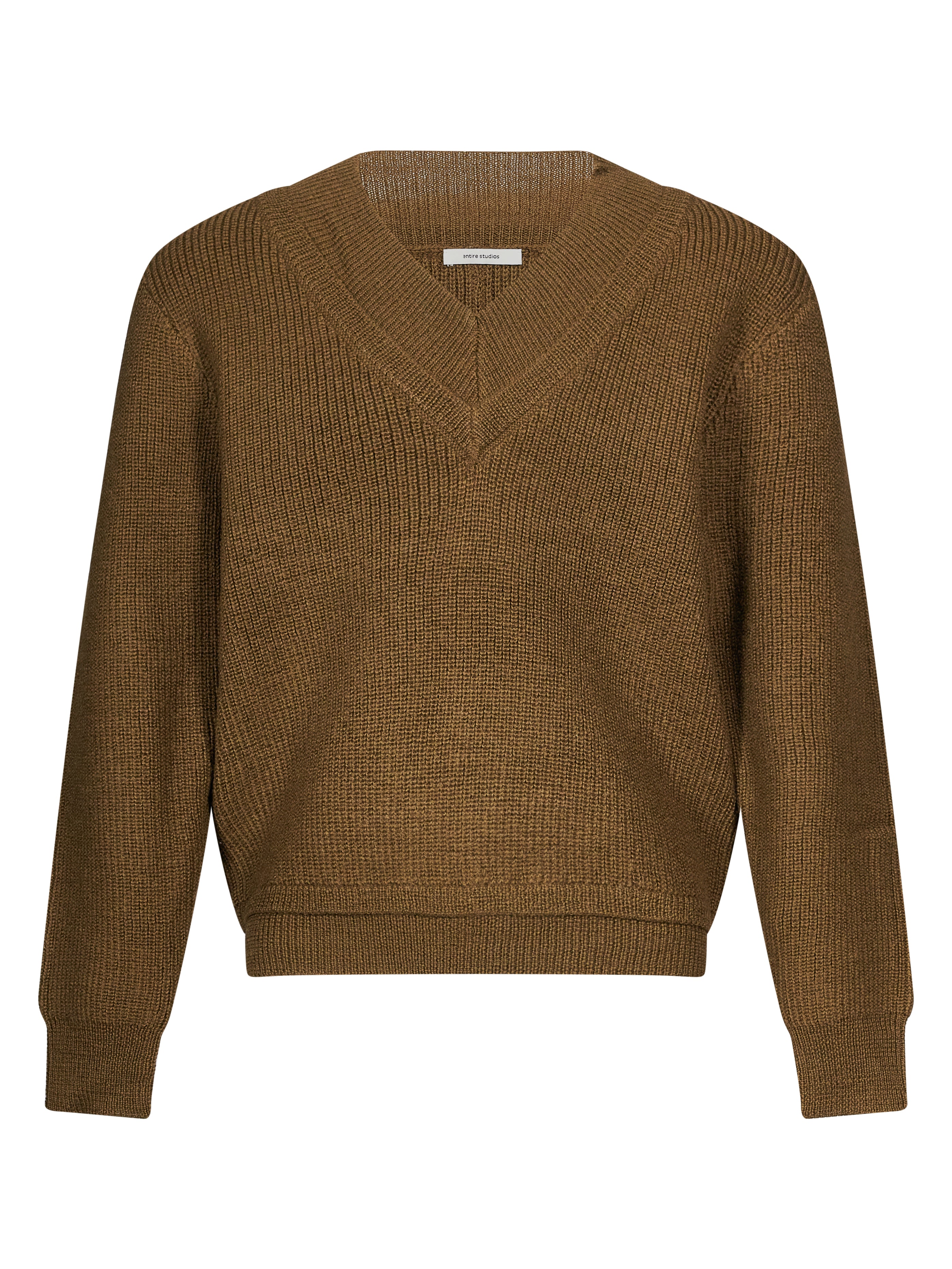Maglia con scollo a V in verde khaki 