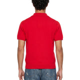 Polo in maglia a manica corta in rosso 