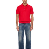 Polo in maglia a manica corta in rosso 