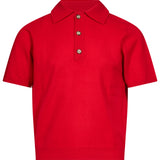 Polo in maglia a manica corta in rosso 