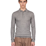 Polo manica lunga in grigio 