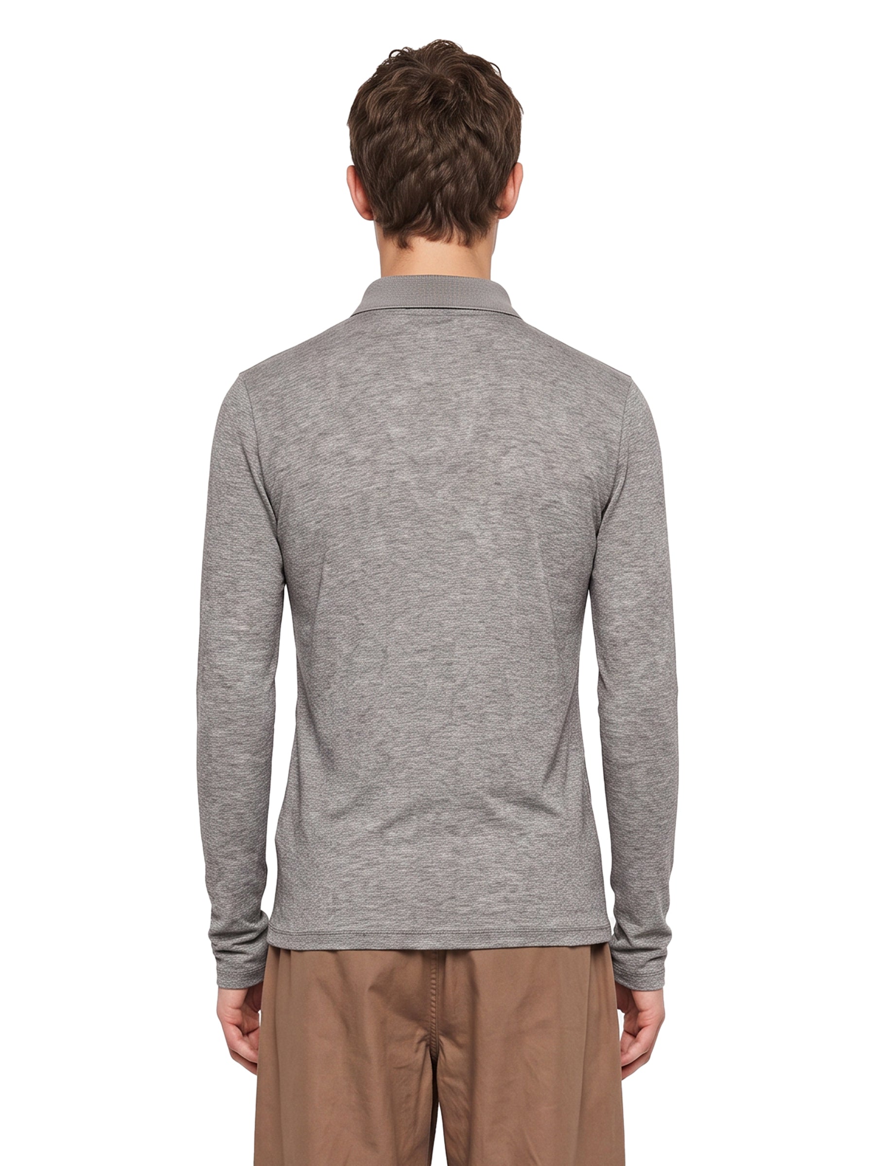 Polo manica lunga in grigio 