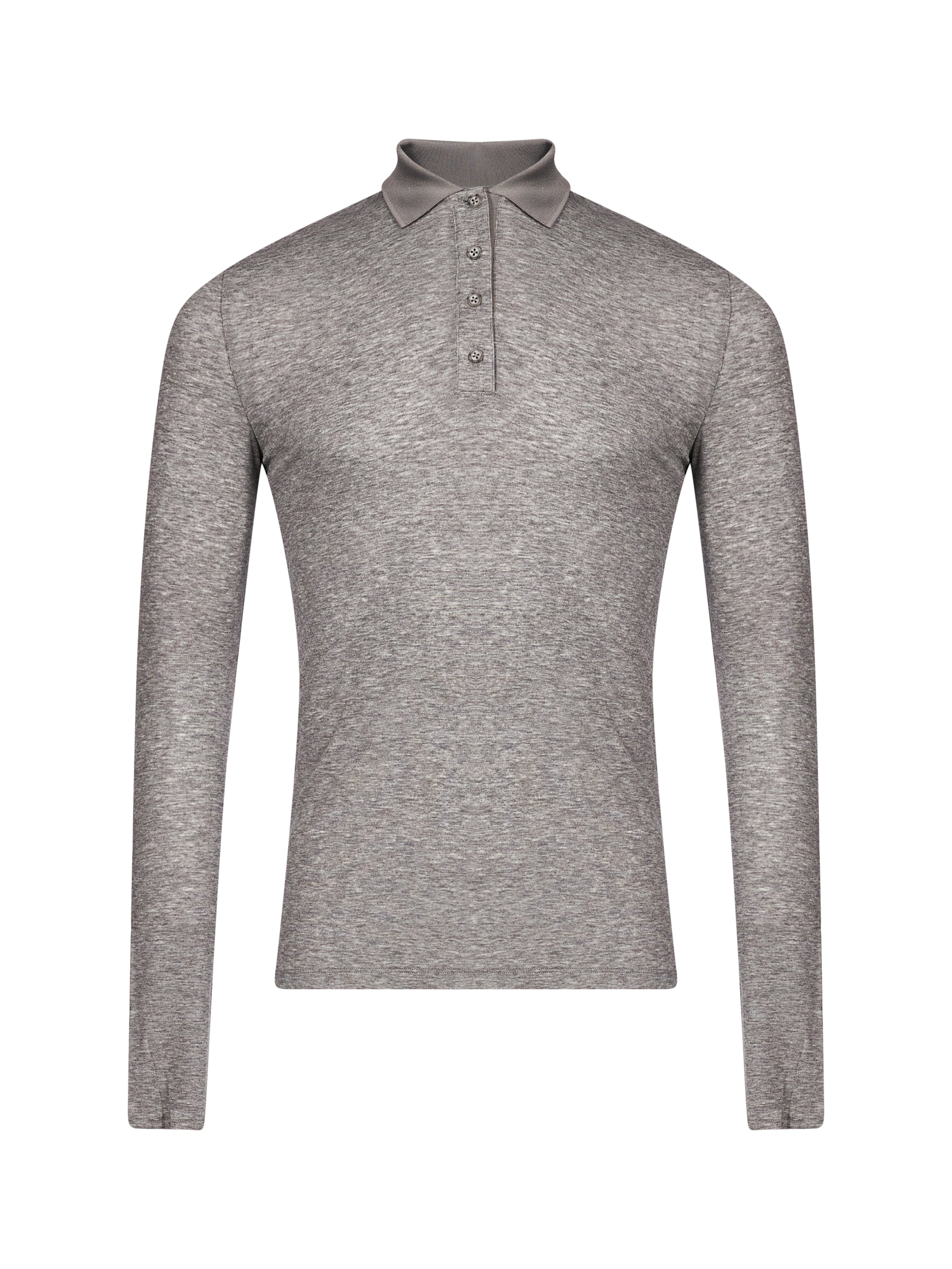 Polo manica lunga in grigio 