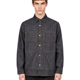 Camicia in denim oversize in blu 