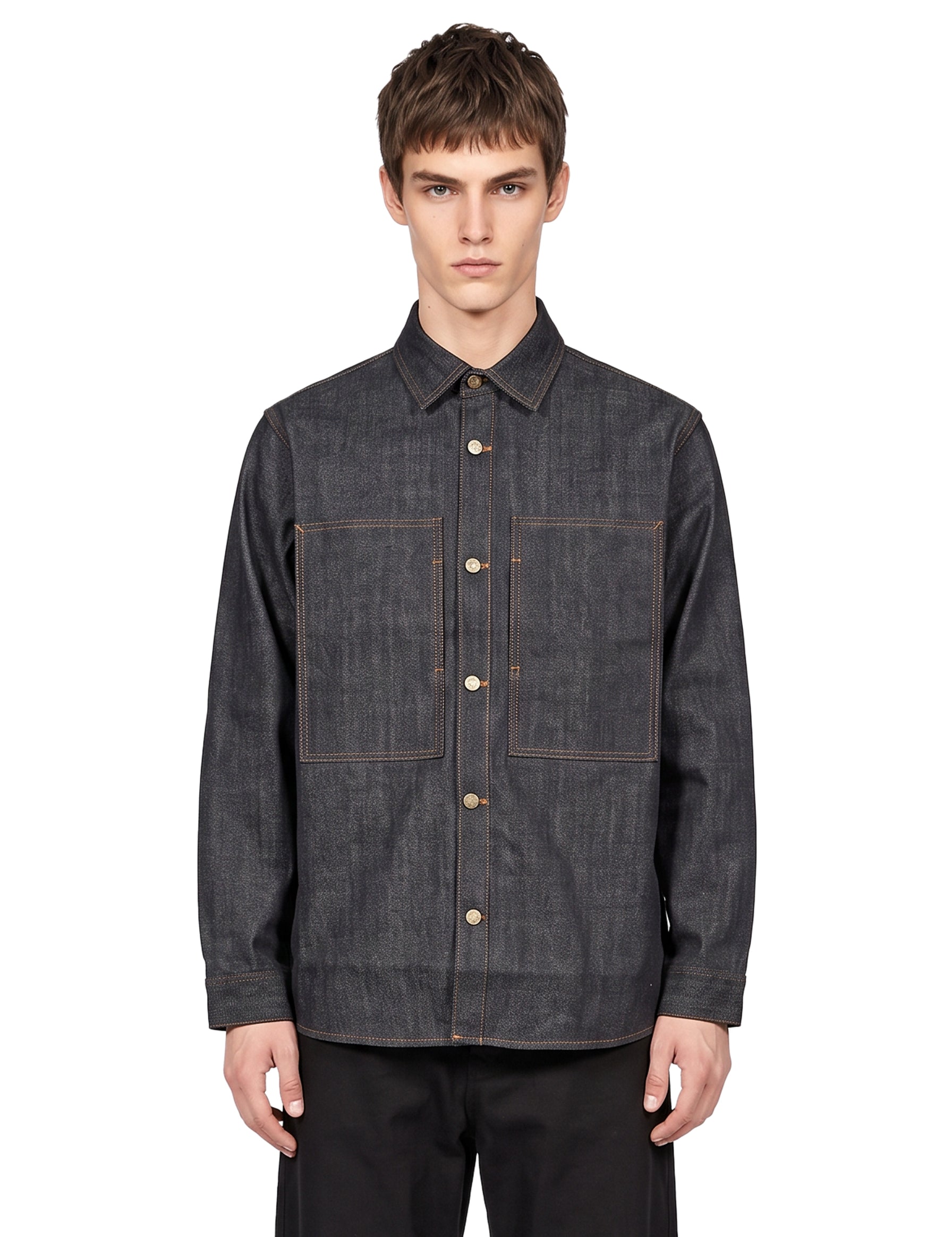 Camicia in denim oversize in blu 