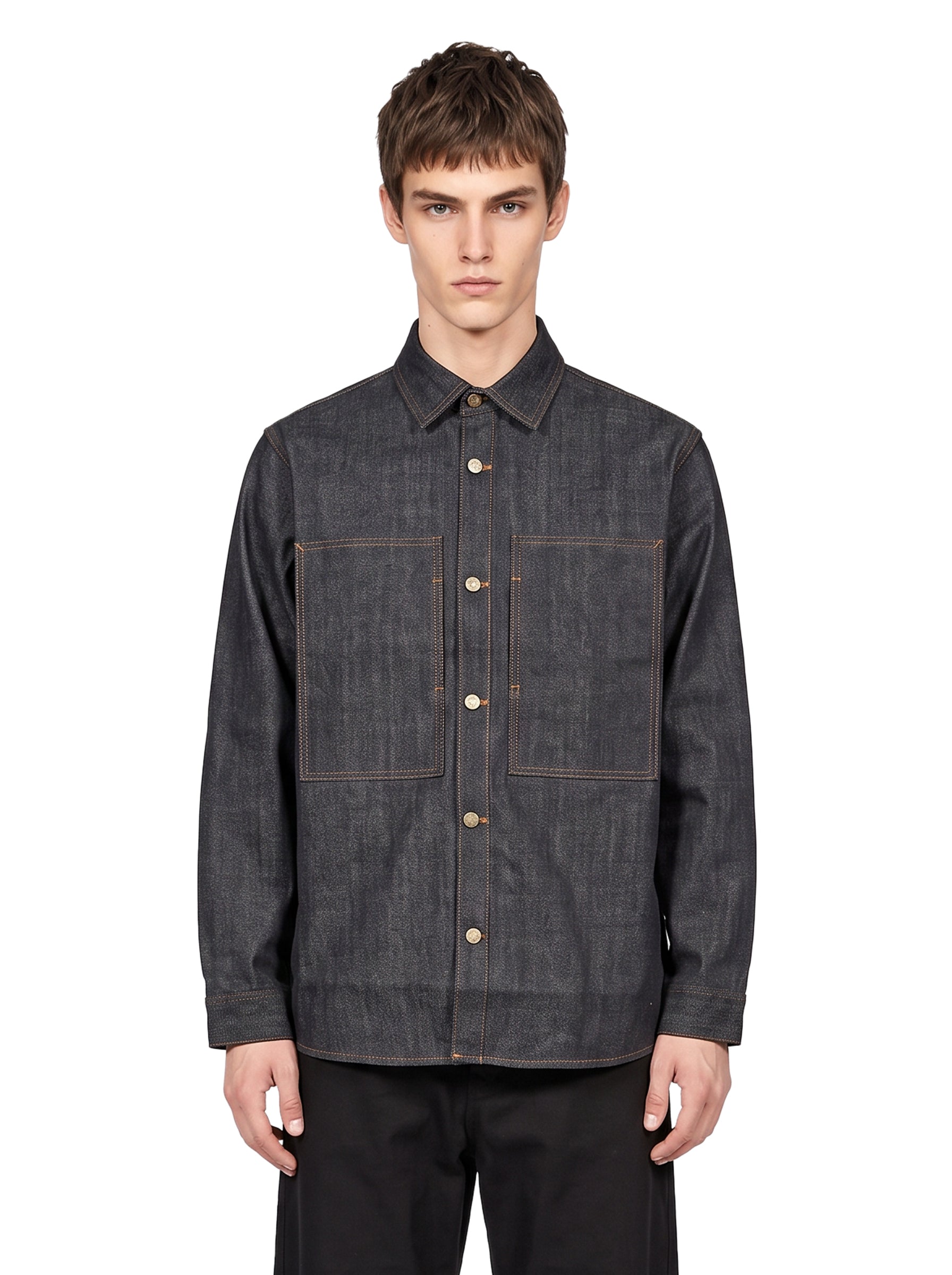 Camicia in denim oversize in blu 