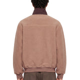 Felpa con mezza zip Sherpa in beige 