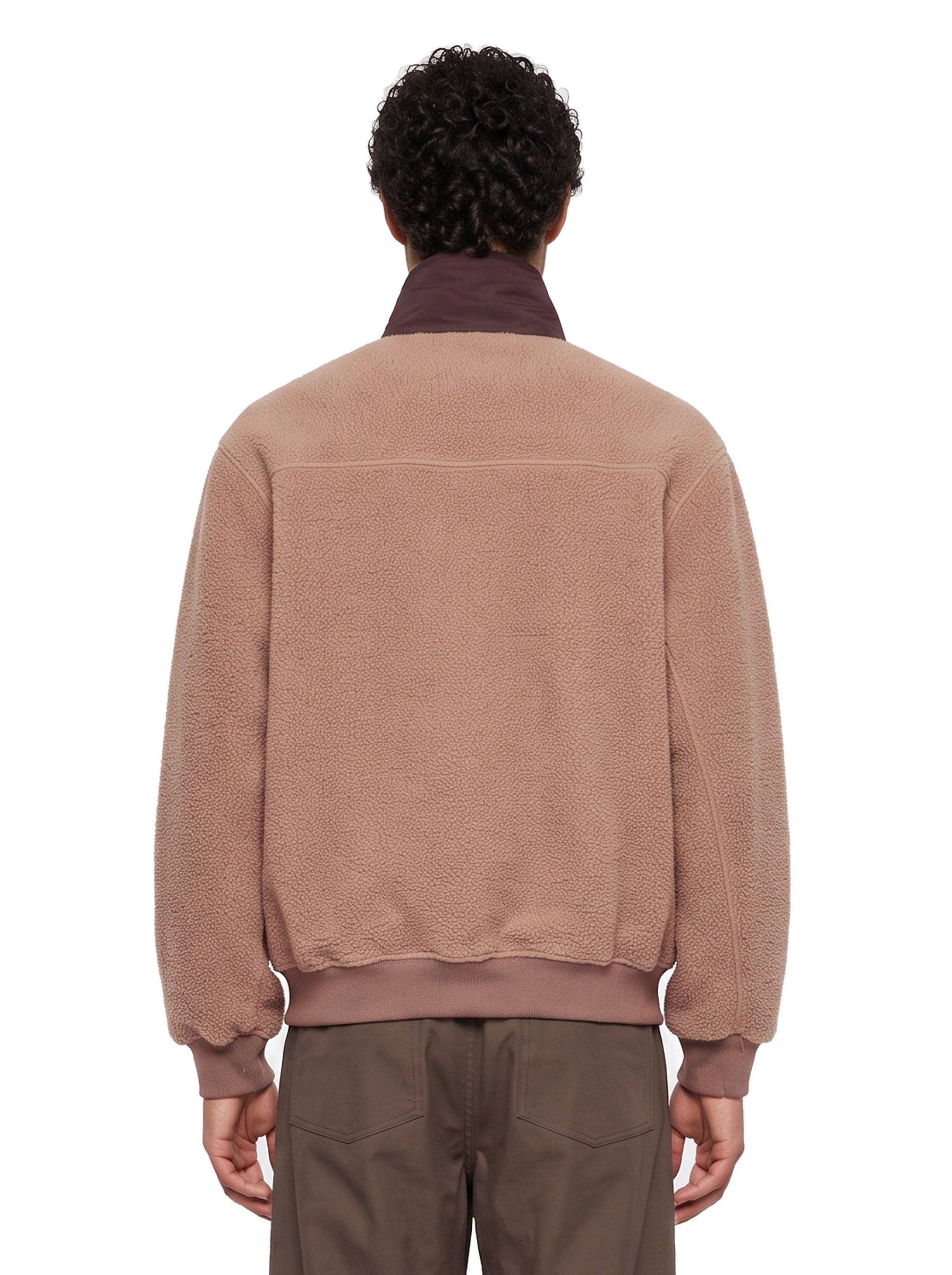 Felpa con mezza zip Sherpa in beige 