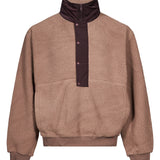Felpa con mezza zip Sherpa in beige 